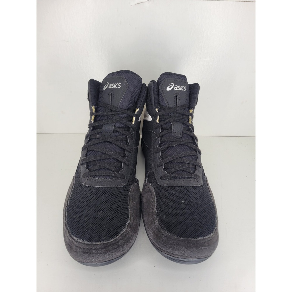 ASICS Matflex Wrestling Shoes Mens Sz 9 Black White Silver Boxing MMA Flat Shoes - Picture 2 of 8
